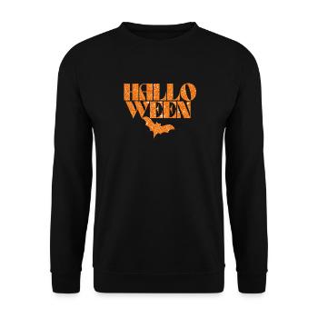 Silhouette de chauve-souris orange d’Halloween - Sweat-shirt Unisexe - noir - Devant - Alina (178cm) & Michal (187cm)