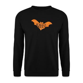 Silhouette de chauve-souris scintillante orange d’Halloween - Sweat-shirt Unisexe - noir - Devant - Alina (178cm) & Michal (187cm)