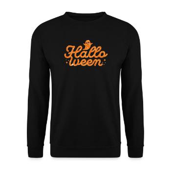 Halloween Orange paillettes fantôme - Sweat-shirt Unisexe - noir - Devant - Alina (178cm) & Michal (187cm)