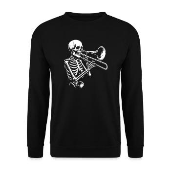 Silhouette de trompette squelette jazz - Sweat-shirt Unisexe - noir - Devant - Alina (178cm) & Michal (187cm)