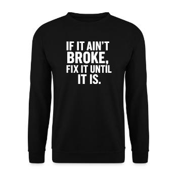 Dictons de bricoleur pour table de mécanicien de bricolage - Sweat-shirt Unisexe - noir - Devant - Alina (178cm) & Michal (187cm)