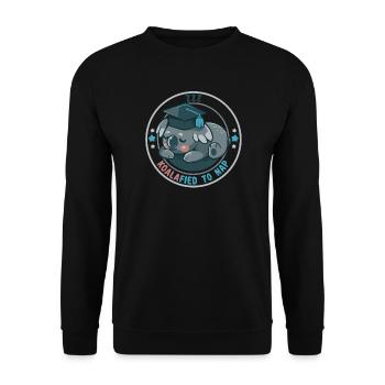 Koalafied to Nap - Unisex Sweatshirt - black - Front - Alina (178cm) & Michal (187cm)
