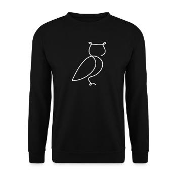 Owl Sketch – Stylish Bird Motif - Unisex Sweatshirt - black - Front - Alina (178cm) & Michal (187cm)