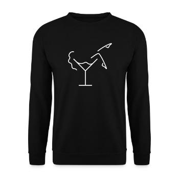 Woman in cocktail glass sketch – original motif - Unisex Sweatshirt - black - Front - Alina (178cm) & Michal (187cm)