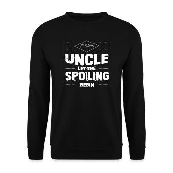 Uncle Gift First Time Uncle - Unisex Sweatshirt - black - Front - Alina (178cm) & Michal (187cm)