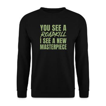 Tierpräparation für das Design von Präparatoren - Unisex Pullover - Schwarz - Vorne - Alina (178cm) & Michal (187cm)