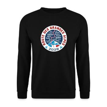 Route des Grandes Alpes | V2 | 2026 - Unisex Pullover - Schwarz - Vorne - Alina (178cm) & Michal (187cm)