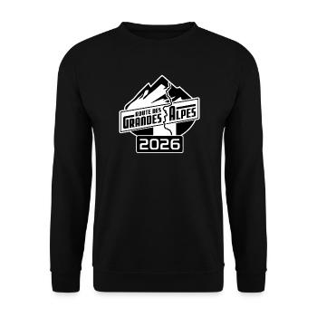 Route des Grandes Alpes | Schwarz | 2026 - Unisex Pullover - Schwarz - Vorne - Alina (178cm) & Michal (187cm)