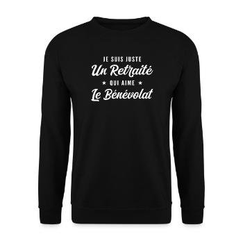 Retired volunteer enthusiast - Unisex Sweatshirt - black - Front - Alina (178cm) & Michal (187cm)