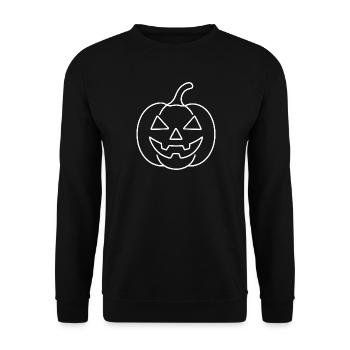 Pumpkin One Line Art – Halloween Sketch - Unisex Sweatshirt - black - Front - Alina (178cm) & Michal (187cm)