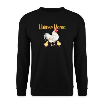Hühner Mama Muttertag Mutterschaft Mama Elternteil - Unisex Pullover - Schwarz - Vorne - Alina (178cm) & Michal (187cm)