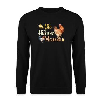 Die Hühner Mama Muttertag Mutterschaft Mama - Unisex Pullover - Schwarz - Vorne - Alina (178cm) & Michal (187cm)