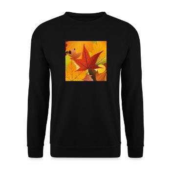 Autumn Fall Leaves - Unisex Sweatshirt - black - Front - Alina (178cm) & Michal (187cm)