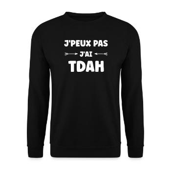 J'ai TDAH Punch Line Audacieuse - Sweat-shirt Unisexe - noir - Devant - Alina (178cm) & Michal (187cm)