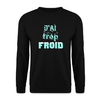 Winter Frost Typography - Sweat-shirt Unisexe - noir - Devant - Alina (178cm) & Michal (187cm)