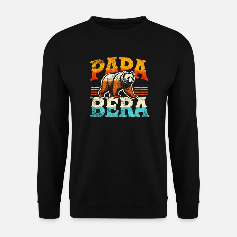 Papa Bear Retro Style, Fathers  - Unisex Sweatshirt - black