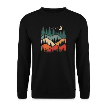 Forêt Paysage Nature Arbres Amoureux de la Nature - Sweat-shirt Unisexe - noir - Devant - Alina (178cm) & Michal (187cm)