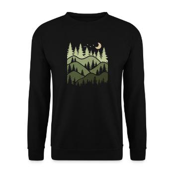 Forêt Paysage Nature Arbres Amoureux de la Nature - Sweat-shirt Unisexe - noir - Devant - Alina (178cm) & Michal (187cm)
