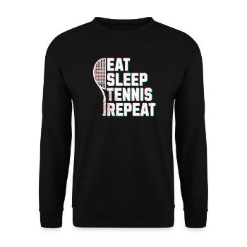 Tennis Eat sleep tennis glitch effect - Unisex Sweatshirt - black - Front - Alina (178cm) & Michal (187cm)