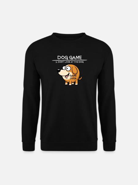 Hundespiel Schau den Hund nicht an Lustiger Hund - Unisex Pullover - Schwarz