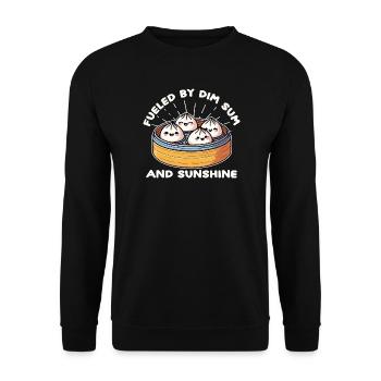 Dim Sum Merry Sun - Unisex Sweatshirt - black - Front - Alina (178cm) & Michal (187cm)