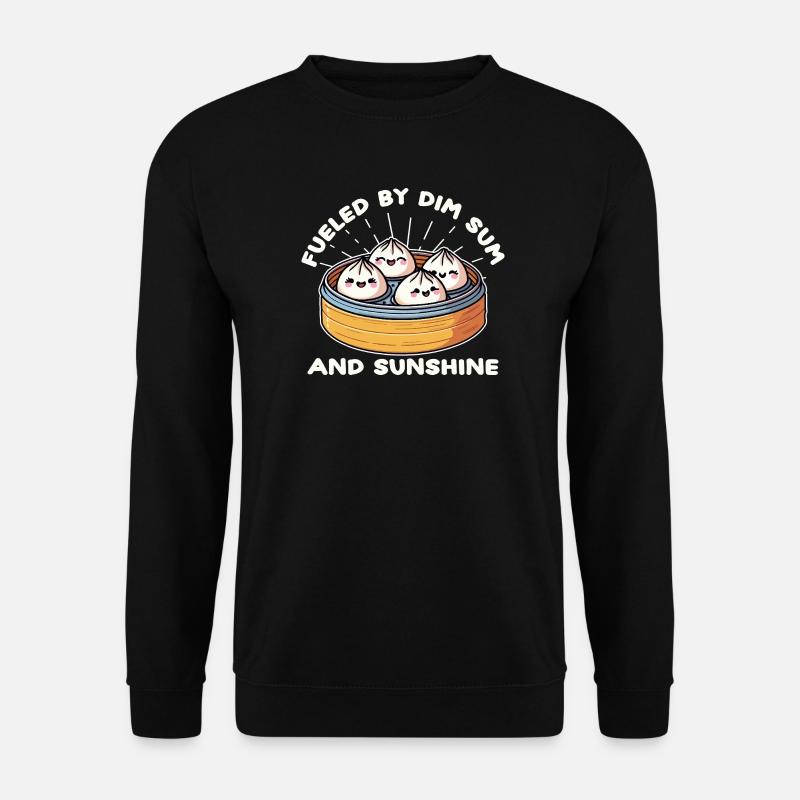 Dim Sum Fröhliche Sonne - Unisex Pullover - Schwarz