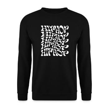 Hip Hop Swirl Typographie abstraite Motif - Sweat-shirt Unisexe - noir - Devant - Alina (178cm) & Michal (187cm)