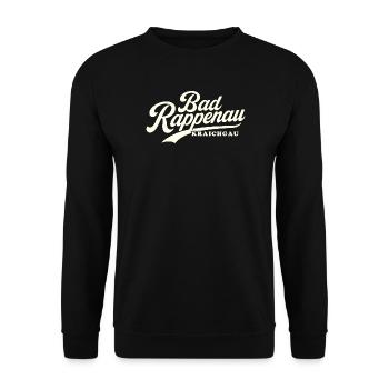 Bad Rappenau Schriftzug Vintage Style - Unisex Pullover - Schwarz - Vorne - Alina (178cm) & Michal (187cm)