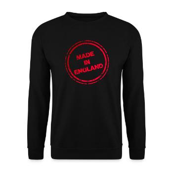 Made in England T-Shirt – Distressed Red Stambp - Unisex Sweatshirt - black - Front - Alina (178cm) & Michal (187cm)