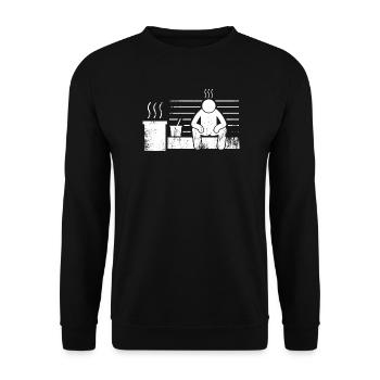 Sauna Sauna Master Sauna-vaer - Sweat-shirt Unisexe - noir - Devant - Alina (178cm) & Michal (187cm)