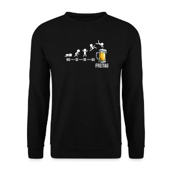Friday Weekend Beer Lovers Beer Drinkers - Unisex Sweatshirt - black - Front - Alina (178cm) & Michal (187cm)