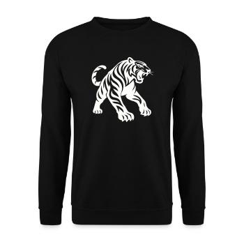 Tiger Silhouette - Unisex Sweatshirt - black - Front - Alina (178cm) & Michal (187cm)