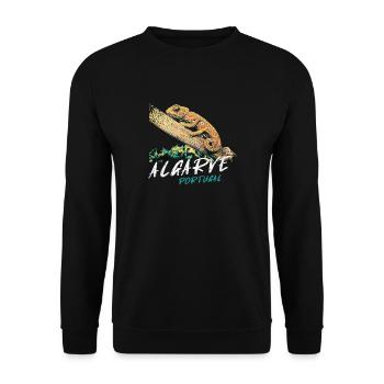 Chameleon of the Algarve colorful illustration - Unisex Sweatshirt - black - Front - Alina (178cm) & Michal (187cm)