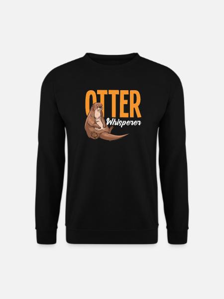 Otterflüsterer Seeotter Cartoon - Unisex Pullover - Schwarz