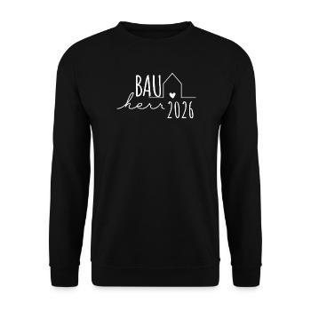 Builder 2026 - Builders Partnerlook Hausbau - Unisex Sweatshirt - black - Front - Alina (178cm) & Michal (187cm)