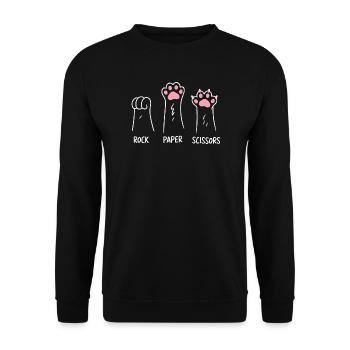 Cat Paw Rock Paper Scissors Animal Play Humor - Unisex Sweatshirt - black - Front - Alina (178cm) & Michal (187cm)
