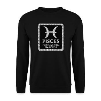 Sternzeichen Fische - Unisex Pullover - Schwarz - Vorne - Alina (178cm) & Michal (187cm)