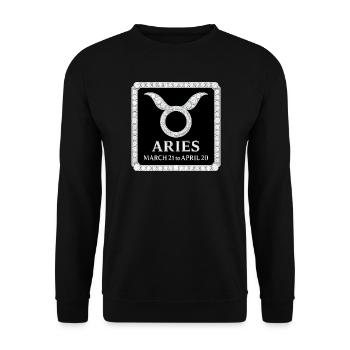 Zodiac sign Aries - Unisex Sweatshirt - black - Front - Alina (178cm) & Michal (187cm)