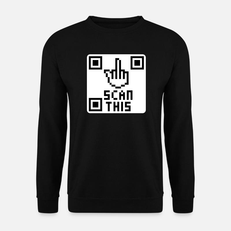 QRcode Mittelfinger - Unisex Pullover - Schwarz