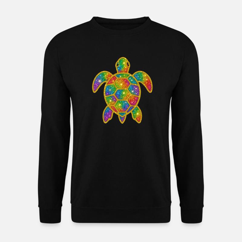 Rainbow Glitter Turtle - Unisex Sweatshirt - black