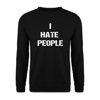 Je déteste les gens - Sweat-shirt Unisexe - noir - Devant - Alina (178cm) & Michal (187cm)