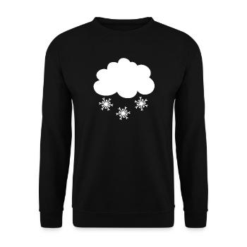 Schneewolke mit Schneeflocken - Unisex Pullover - Schwarz - Vorne - Alina (178cm) & Michal (187cm)