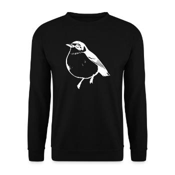 Vogel weiß - Unisex Pullover - Schwarz - Vorne - Alina (178cm) & Michal (187cm)