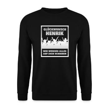 Henrik - Unisex Pullover - Schwarz - Vorne - Alina (178cm) & Michal (187cm)