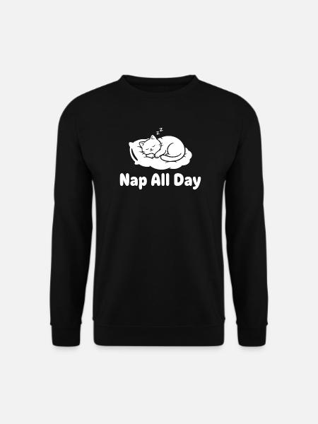 Cat Sleep Nap All Day - Unisex Sweatshirt - black