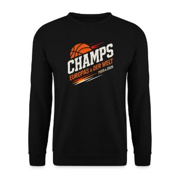 Basketball Champs Deutschland Basketballer  - Unisex Pullover - Schwarz - Vorne - Alina (178cm) & Michal (187cm)