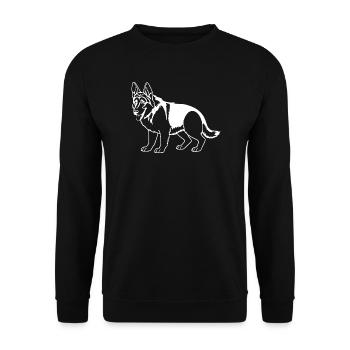 Schäferhund weiß - Unisex Pullover - Schwarz - Vorne - Alina (178cm) & Michal (187cm)