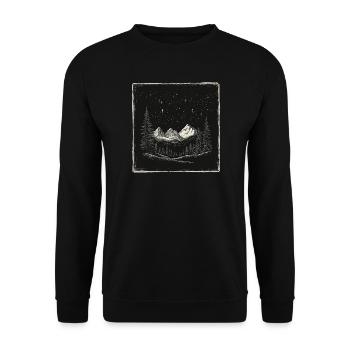 Forêt Montagnes Vintage - Sweat-shirt Unisexe - noir - Devant - Alina (178cm) & Michal (187cm)