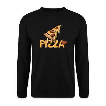 Lettrage Pizza Love - Sweat-shirt Unisexe - noir - Devant - Alina (178cm) & Michal (187cm)