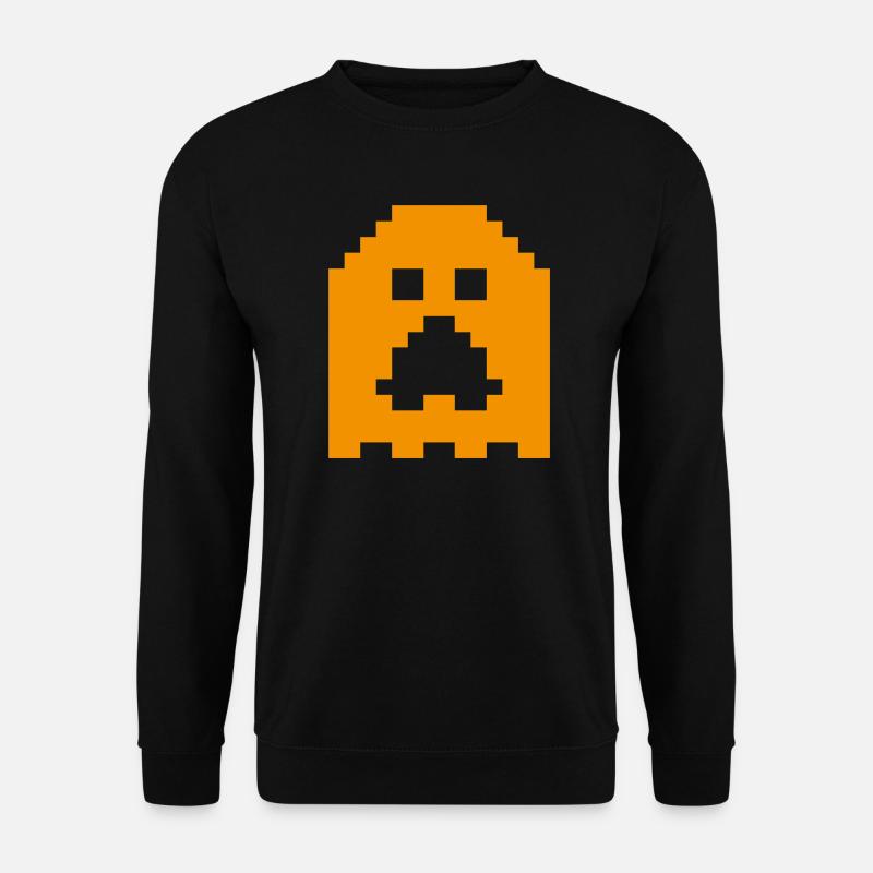 Ghost_Pixels_Orange - Unisex Sweatshirt - black